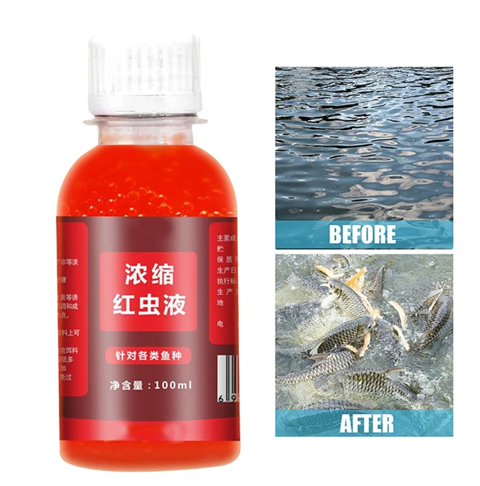 100ml Strong Fish Attractant Concentrated Red Worm Liquid Fish Bait Additive High Concentration FishBait for Trout Cod Carp Bass