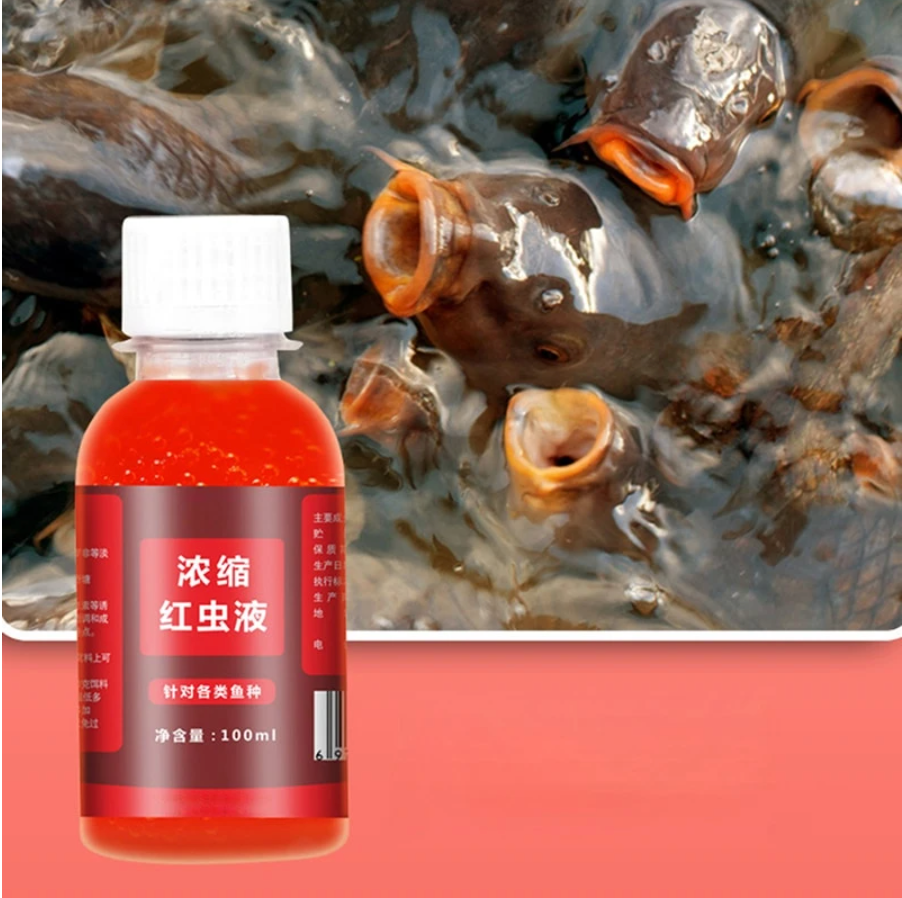 100ml Strong Fish Attractant Concentrated Red Worm Liquid Fish Bait Additive High Concentration FishBait for Trout Cod Carp Bass