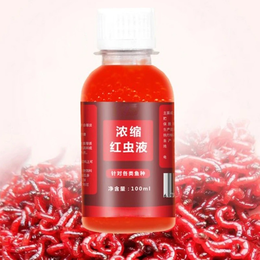 100ml Strong Fish Attractant Concentrated Red Worm Liquid Fish Bait Additive High Concentration FishBait for Trout Cod Carp Bass