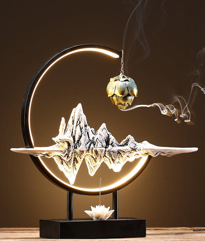 Electronic Backflow Ceramic Incense Burner Waterfall Household Hanging Indoor Incense Creative Zen Tea Ceremony Decoration