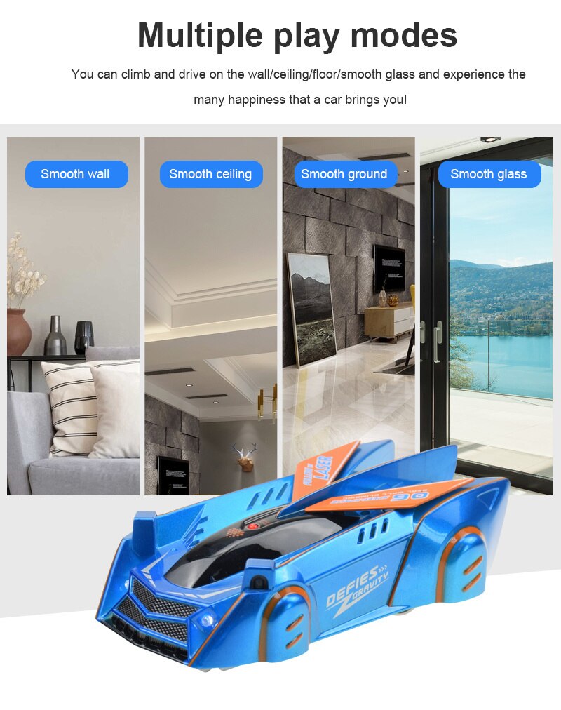 Infrarot-Laser-Tracking, Wand- und Deckenklettern, 360° drehbares elektrisches Anti-Schwerkraft-Auto 