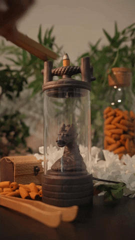 Waterfall Incense Burner Dragon Holder Backflow