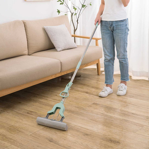 Bodenwischer, Schwammwischer, Twist The Water Mop, Mikrofaserdüse, selbstquetschend, ohne Händewaschen, Reinigungswerkzeug für Badezimmer und Küche