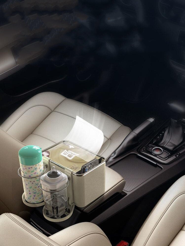 Multi-function Car Storage Box Armrest Organizers Car Interior Stowing Tidying Accessories for Phone Tissue Cup Drink Holder