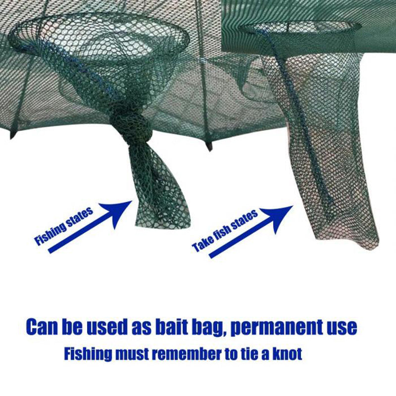 Strengthened 4-8 Holes Automatic Fishing Net Shrimp Cage Nylon Foldable Fish Trap Cast Net Cast Fold Crab trap Fishing Network