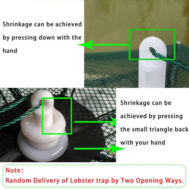 Strengthened 4-8 Holes Automatic Fishing Net Shrimp Cage Nylon Foldable Fish Trap Cast Net Cast Fold Crab trap Fishing Network
