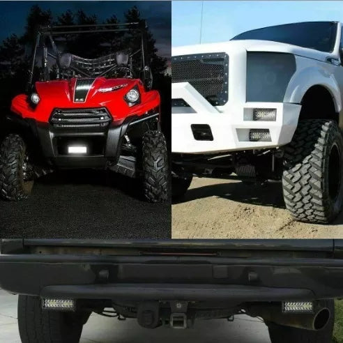 7Inch Led Light Bar 120W Driving Fog Off Road White & Amber Lights Waterproof