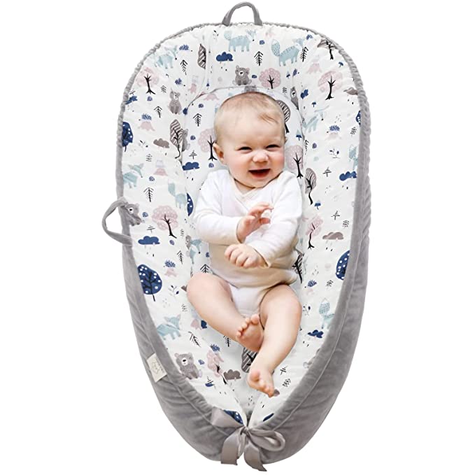 Newborn Lounger Nest, Cotton Washable and Toddler Lounger Suitable for 0-24 Months