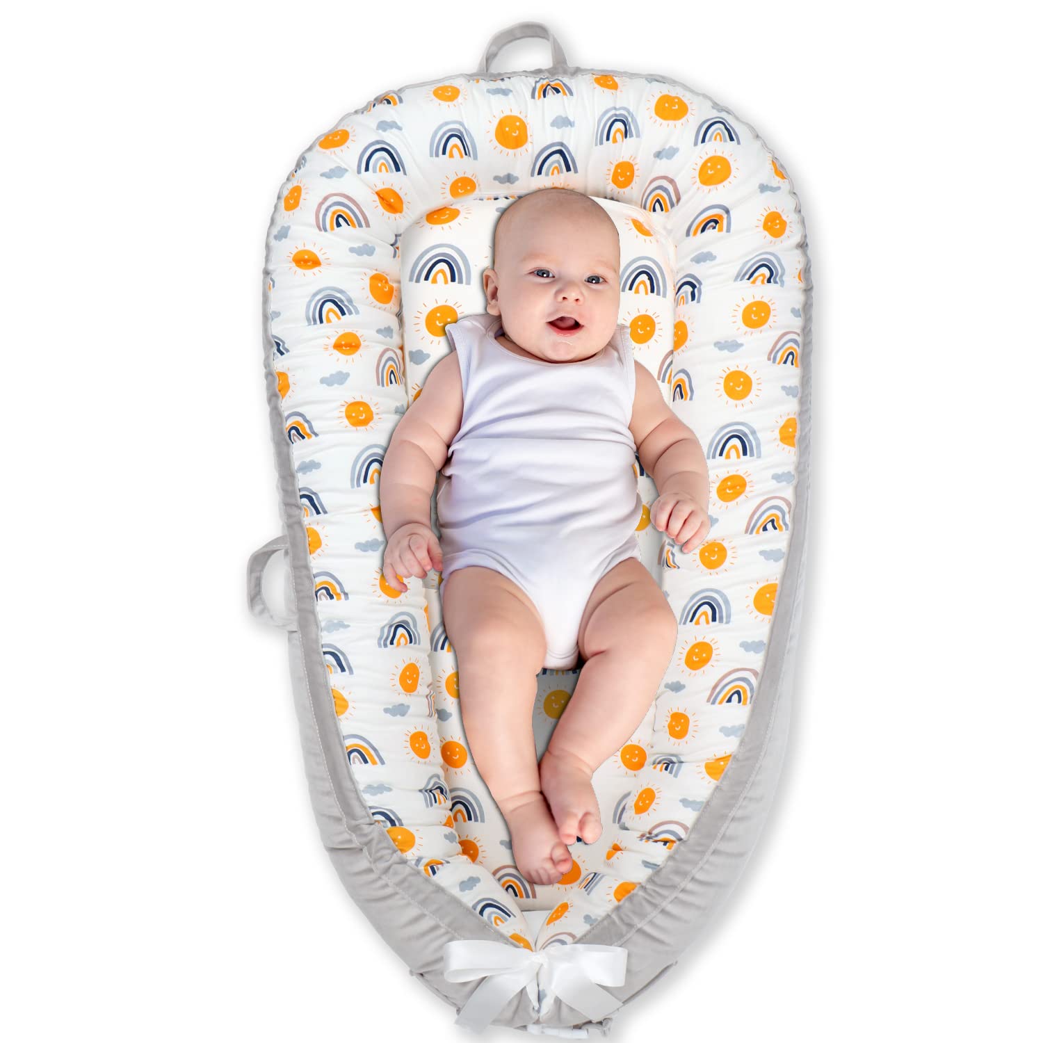 Newborn Lounger Nest, Cotton Washable and Toddler Lounger Suitable for 0-24 Months